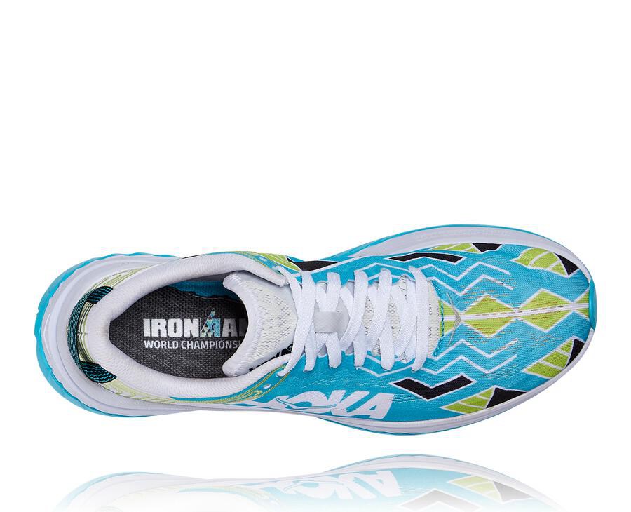 Hoka One One Ironman Kona Carbon X Löparskor Herr - Blå/Vita - KMRWF-0614